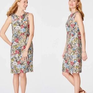 J. Jill | Love Linen Garden Floral Shift Dress | XS